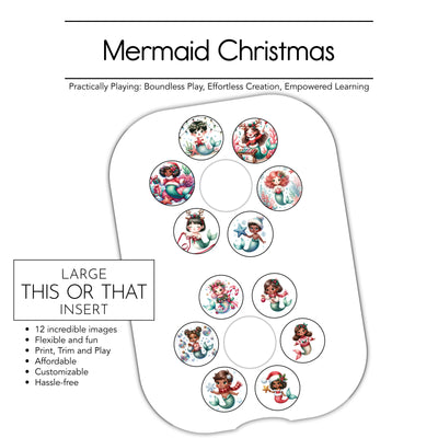 Mermaid Christmas Action Pack: Printable Inserts and Loose Parts- CRICUT PRINT AND CUT