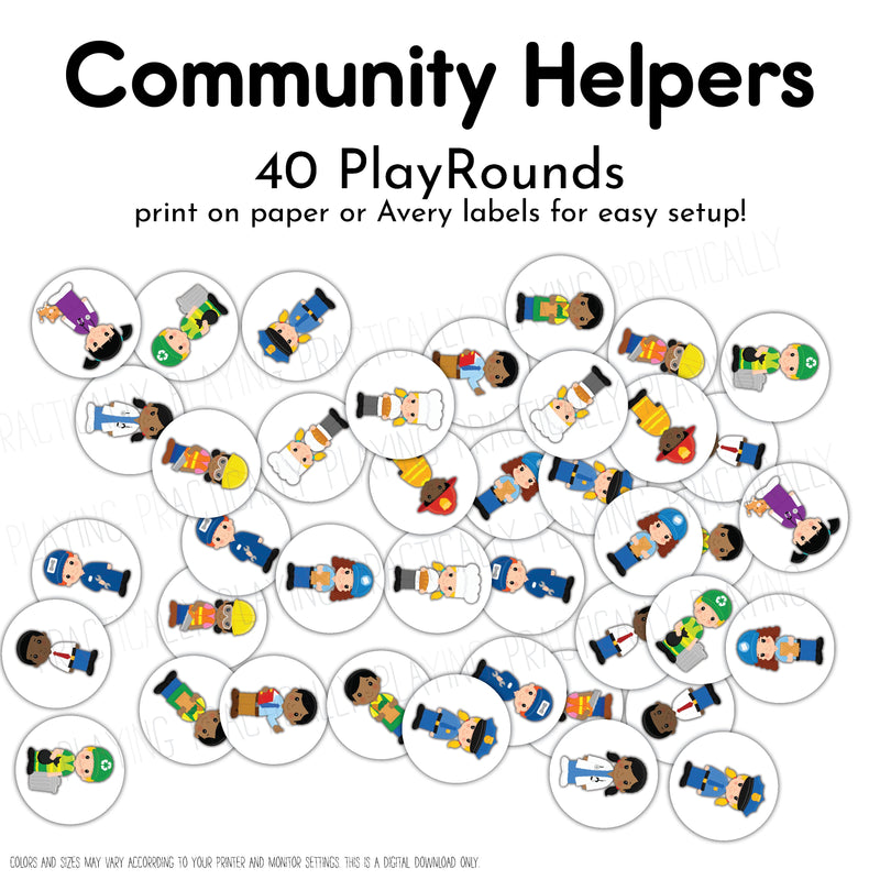 Community Helpers Game Essentials Pack: Printable Insert, Game and Loose Parts Pack- CRICUT PRINT AND CUT