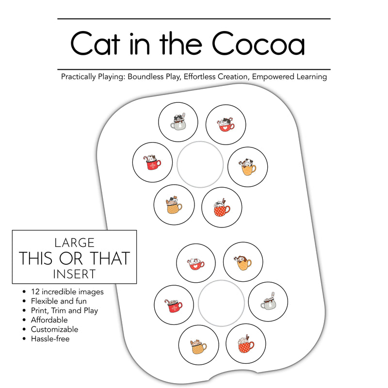 Cat in the Cocoa Action Pack: Printable Inserts and Loose Parts- CRICUT PRINT AND CUT