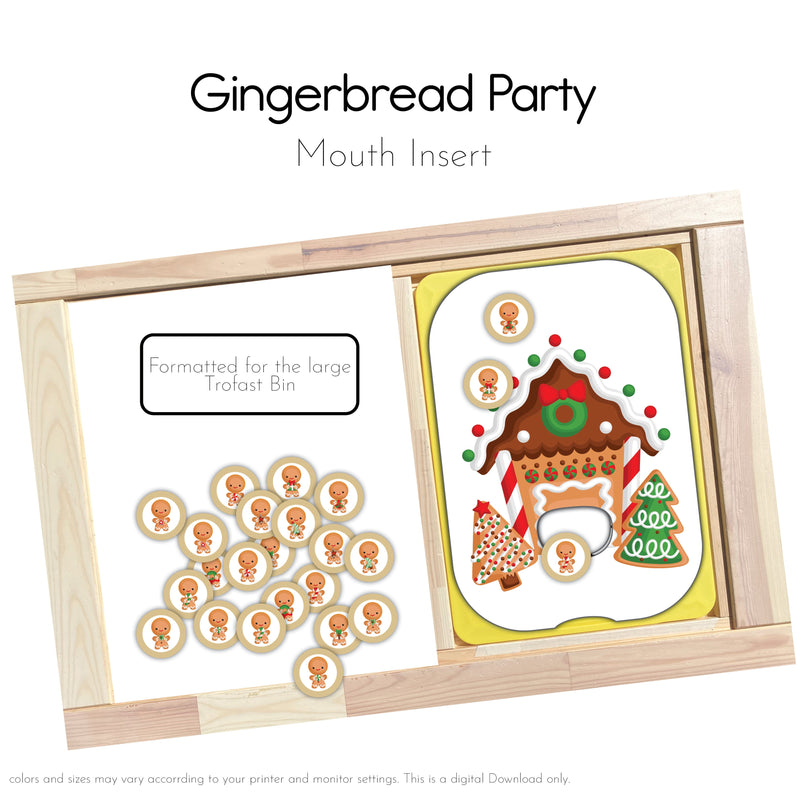 Gingerbread Party Sensory Play Action Pack: Printable Inserts and Loose Parts- CRICUT PRINT AND CUT