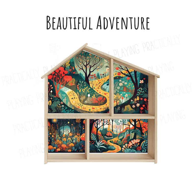 Beautiful Adventure House Pack Dollhouse Pack: Printable Dollhouse Insert and 2 Playmats- CRICUT PRINT AND CUT