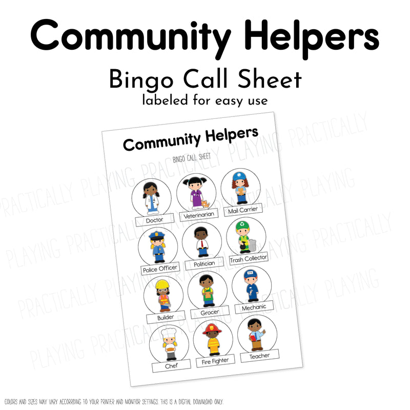 Community Helper In Store Community Helpers Game Essentials Pack: Printable Insert, Game and Loo ...