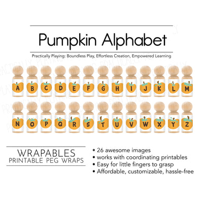 Pumpkin Alphabet Action Pack: Printable Inserts and Loose Parts CRICUT PRINT AND CUT