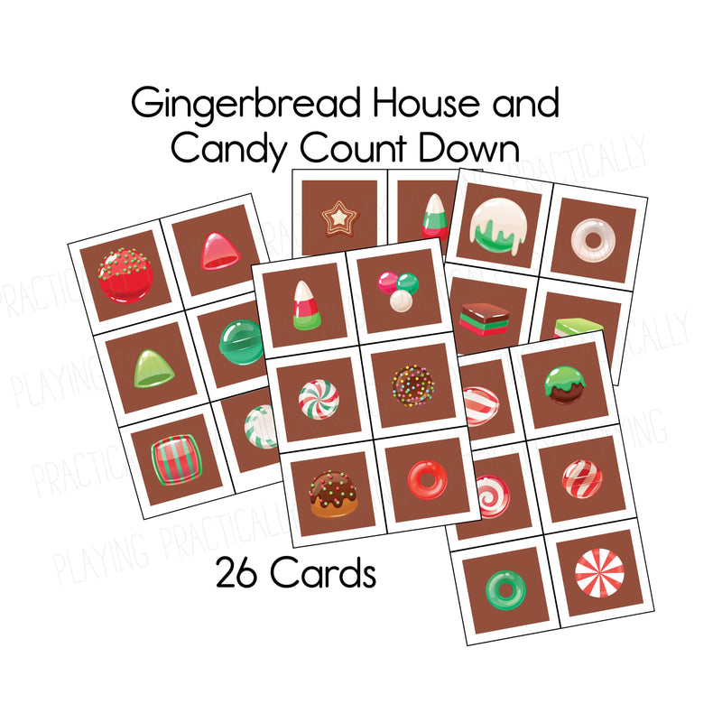 Gingerbread House and Candy Countdown Action Pack: Printable Inserts and Loose Parts- CRICUT PRINT AND CUT