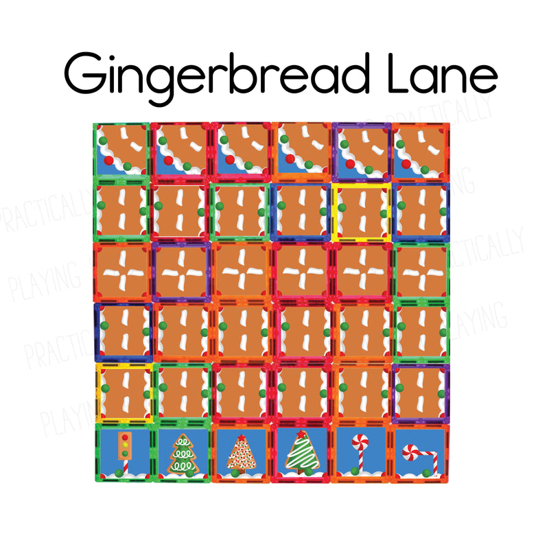 Gingerbread Lane Constructables Mega Builder Kit: Printable Tiles and Playmats- CRICUT PRINT AND CUT