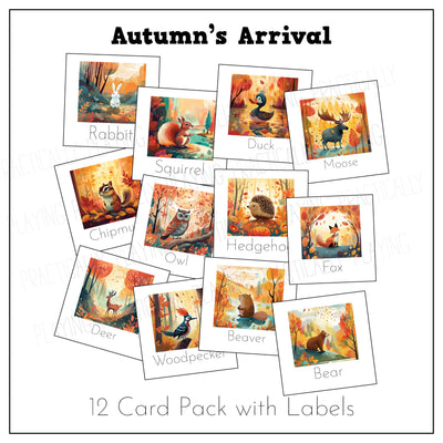 Autumn's Arrival Game Essentials Pack: Printable Insert, Game and Loose Parts Pack- CRICUT PRINT AND CUT