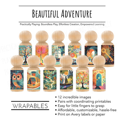 Beautiful Adventure Action Pack Action Pack: Printable Inserts and Loose Parts-  CRICUT PRINT AND CUT