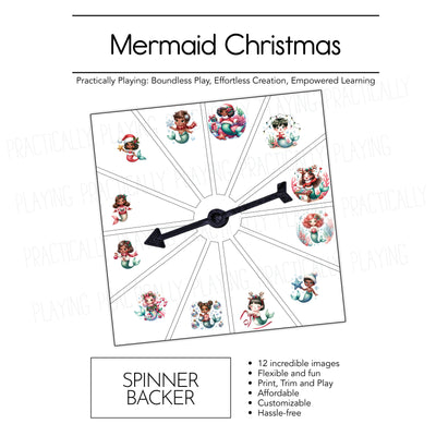 Mermaid Christmas Action Pack: Printable Inserts and Loose Parts- CRICUT PRINT AND CUT