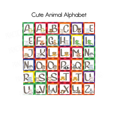 Cute Animal Alphabet Constructables Mega Builder Kit: Printable Tiles and Playmats -CRICUT PRINT AND CUT- VIP EXCLUSIVE
