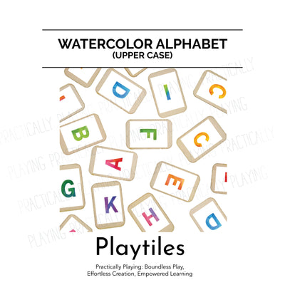 Watercolor Alphabet UPPERCASE Action Pack- CRICUT PRINT AND CUT