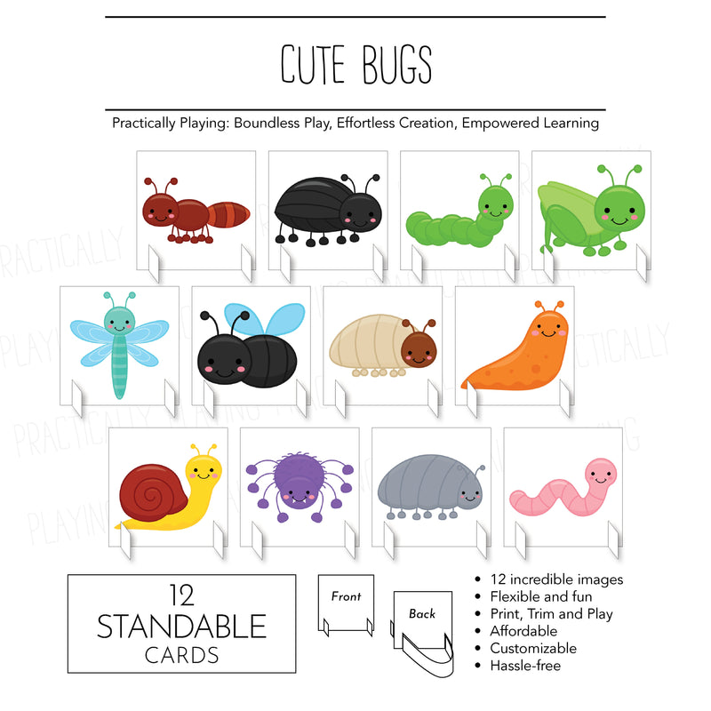 Cute Bugs Action Pack: Printable Inserts and Loose Parts VIP ONLY- CRICUT PRINT AND CUT