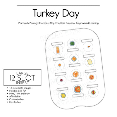 Turkey Day Action Pack: Printable Inserts and Loose Parts- CRICUT PRINT AND CUT