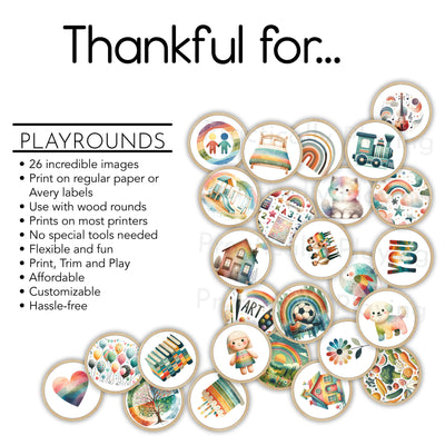 Thankful For... (The Gratitude Pack) Action Pack: Printable Inserts and Loose Parts- CRICUT PRINT AND CUT