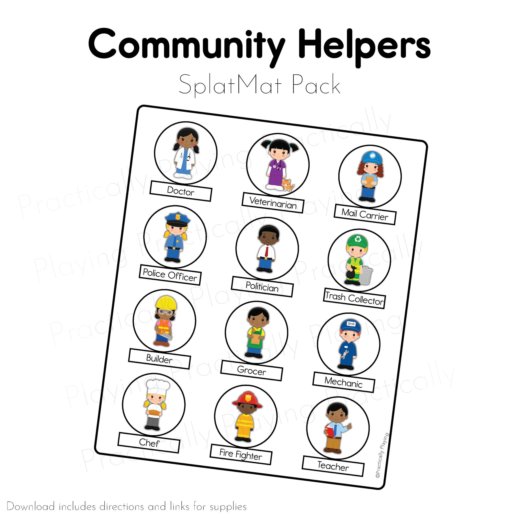 Community Helper In Store Community Helpers Game Essentials Pack: Printable Insert, Game and Loo ...
