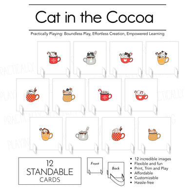 Cat in the Cocoa Action Pack: Printable Inserts and Loose Parts- CRICUT PRINT AND CUT