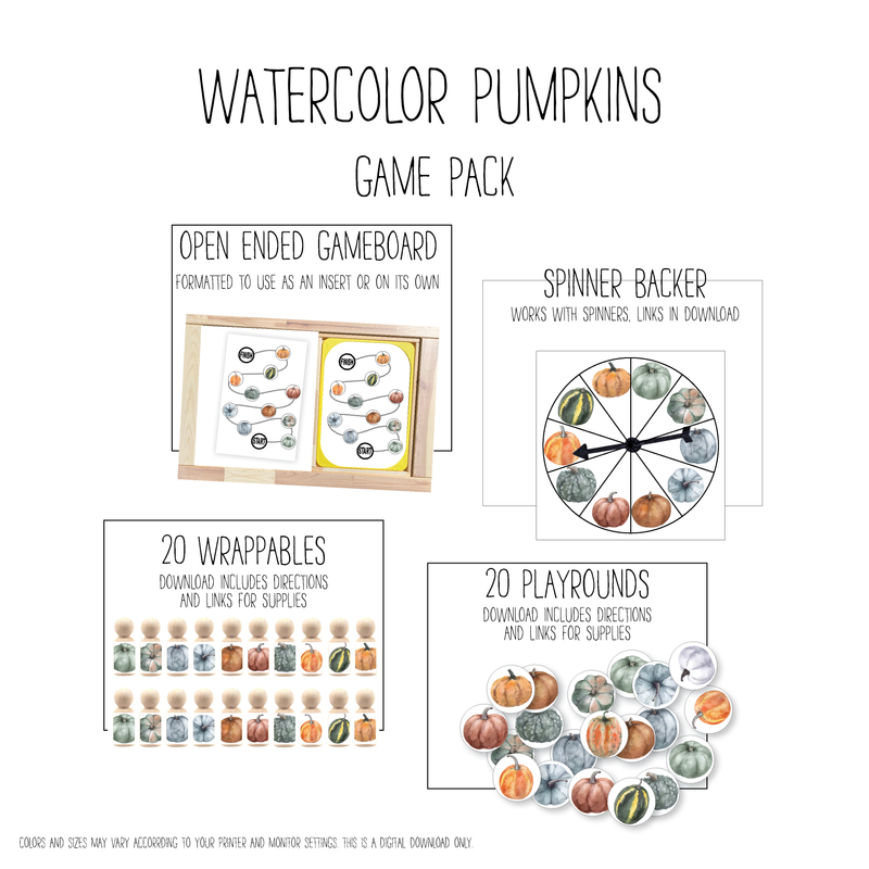 Watercolor Pumpkin Game Pack