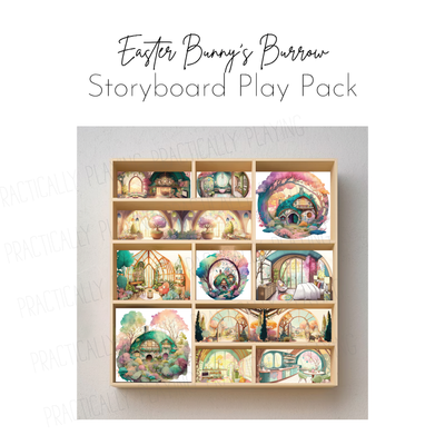 Easter Bunny Burrow Story Board Shelf with Wrappables- Cricut Print and Cut