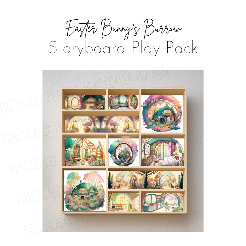 Easter Bunny Burrow Story Board Shelf with Wrappables