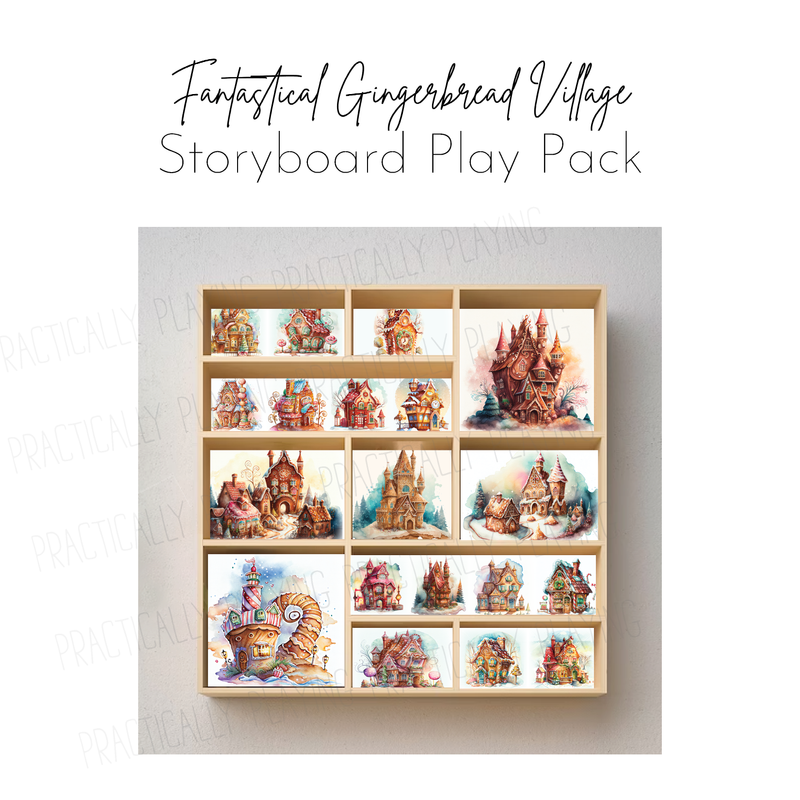 Gingerbread Village  Story Board Shelf Play Pack PRINT AND CUT (CUTTING MACHINE)