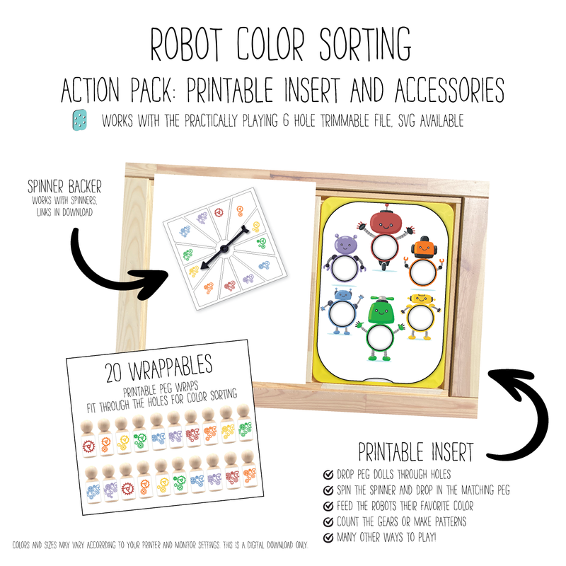 Robot Friends 6 Hole Sorting Action Pack