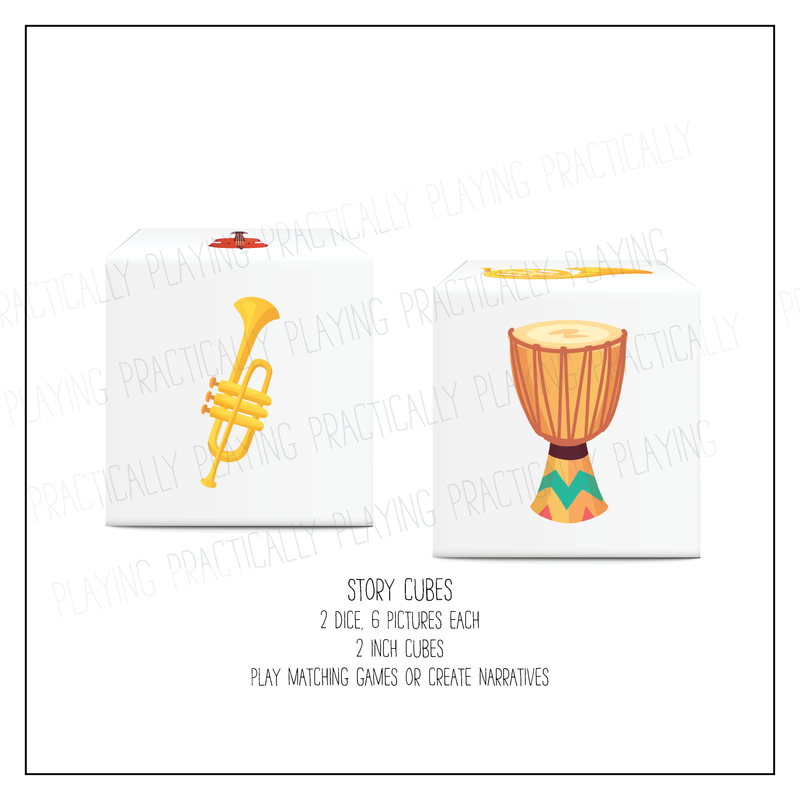 Musical Instruments Card Pack with Labeled Cards & Print and Fold Box