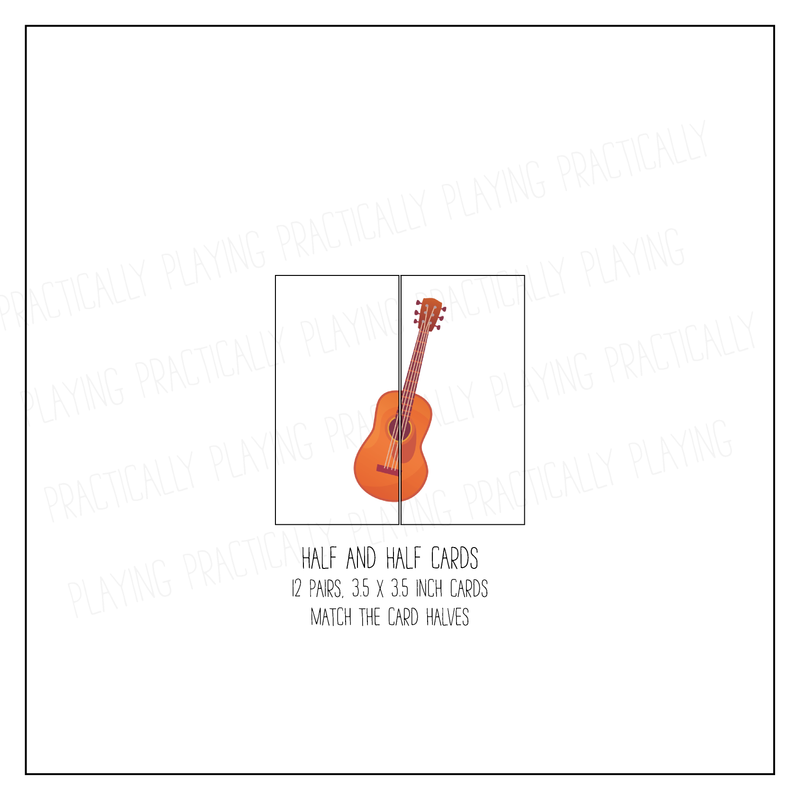 Musical Instruments Card Pack with Labeled Cards & Print and Fold Box