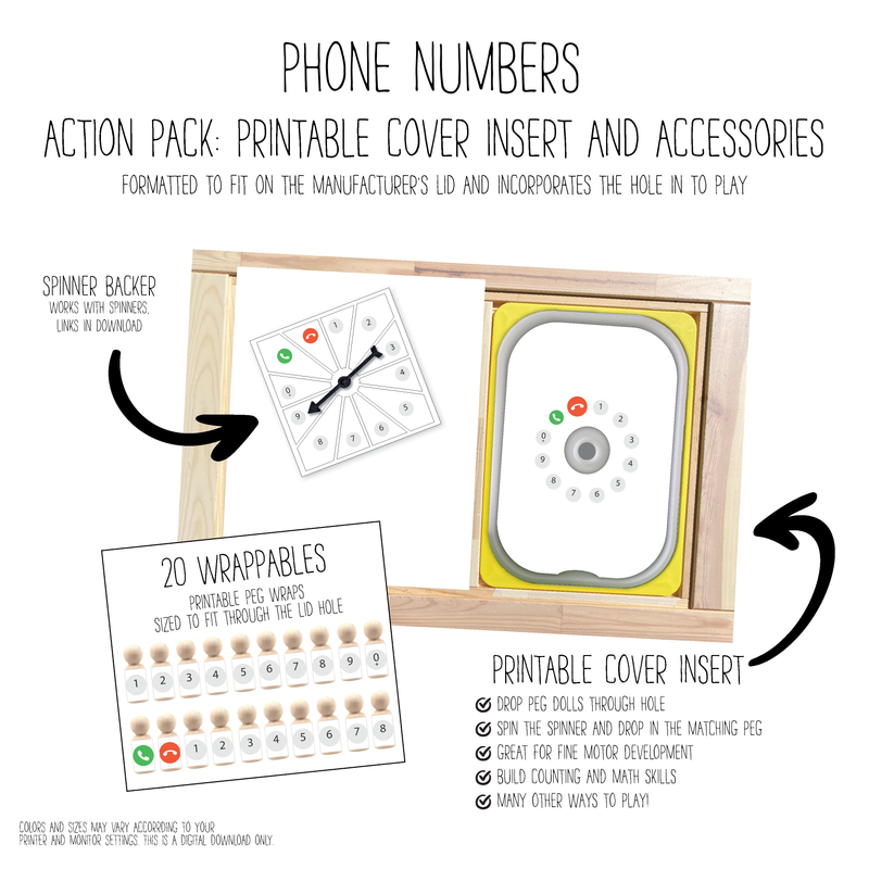 Phone Numbers Printable Cover Action Pack