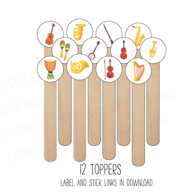 Musical Instruments Craft Stick Covers and Toppers