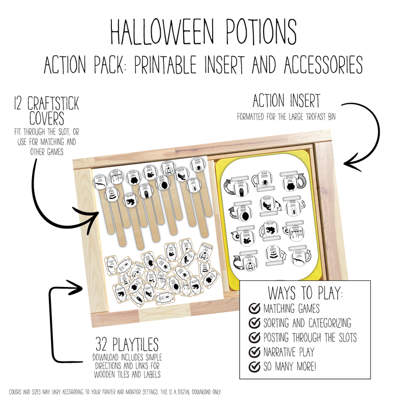 Halloween Potion Labels 12 Slot Action Pack