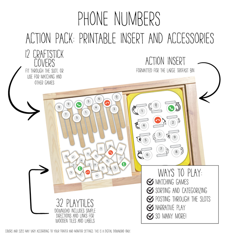 Phone Numbers 12 Slot Action Pack