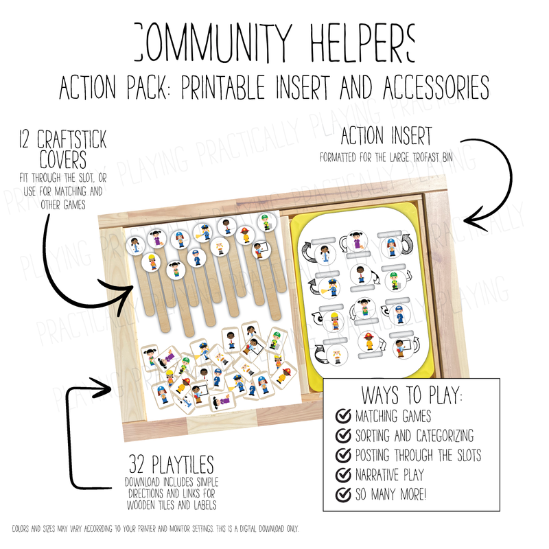 Community Helpers and Village 12 Slot Action Pack