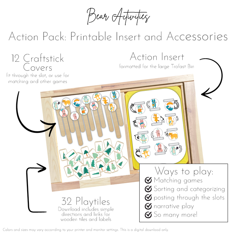 Bear Activities 12 Slot Action Pack