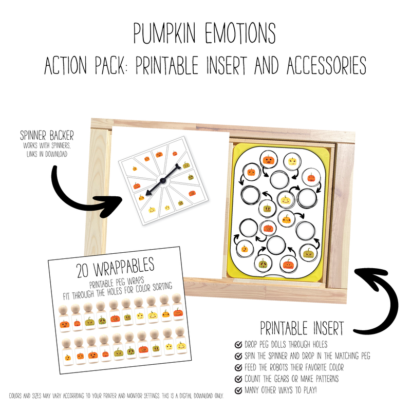 Emotional Pumpkins 6 Hole Sorting Action Pack