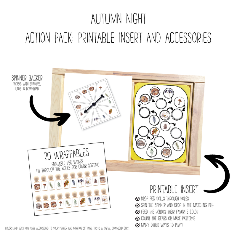 Autumn Night 6 Hole Sorting Action Pack