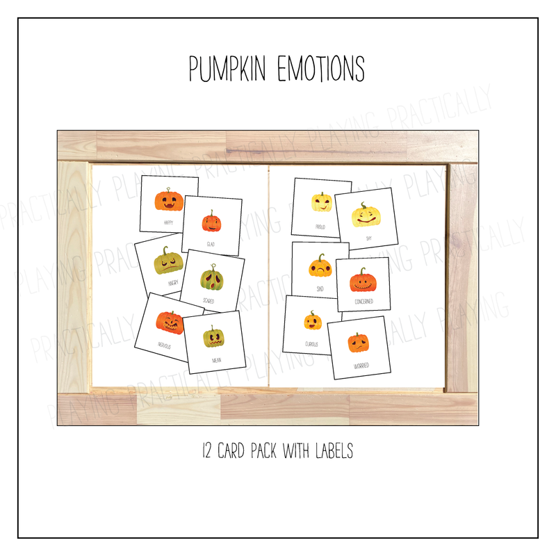 Emotional Pumpkins Labeled Cards