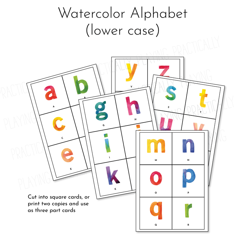 Watercolor Lowercase Alphabet 1 Slot Action Pack