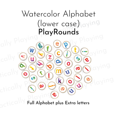 Watercolor Lowercase Alphabet 1 Slot Action Pack- Print and Cut