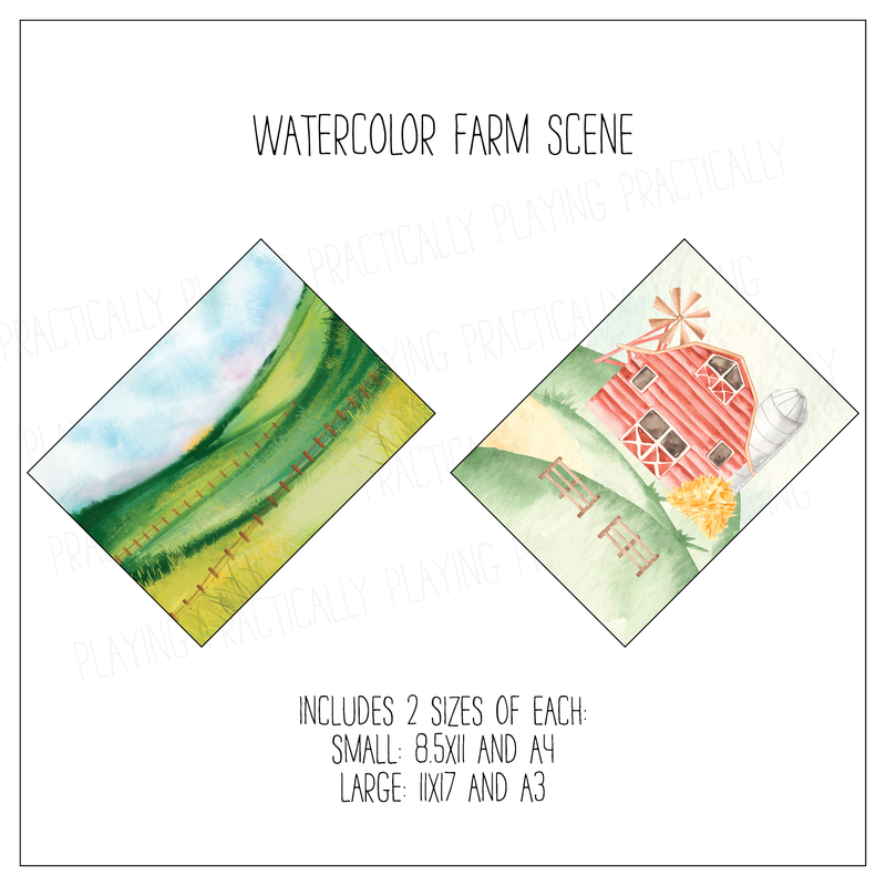 Watercolor Farm Poster Pack