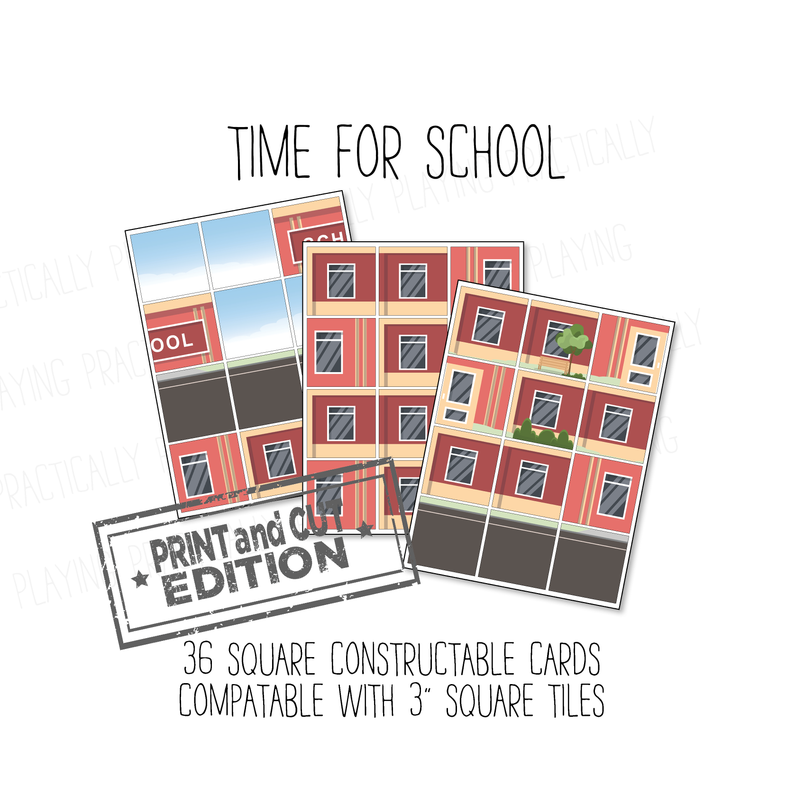 Time for School Constructable- Cricut Print and Cut Compatible