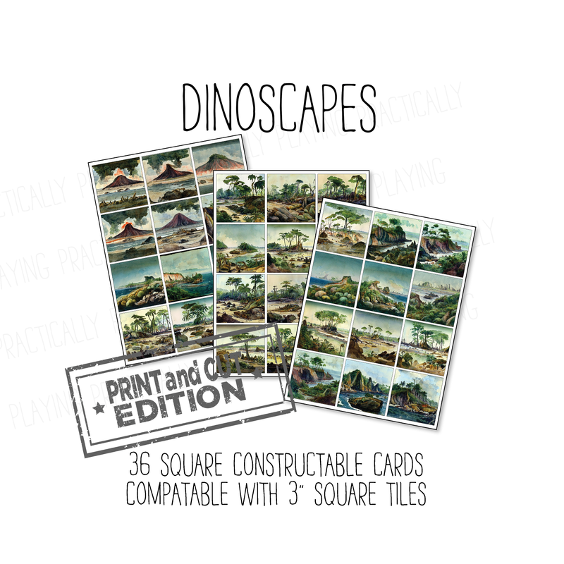 Dinoscapes Constructable- Cricut Print and Cut Compatible