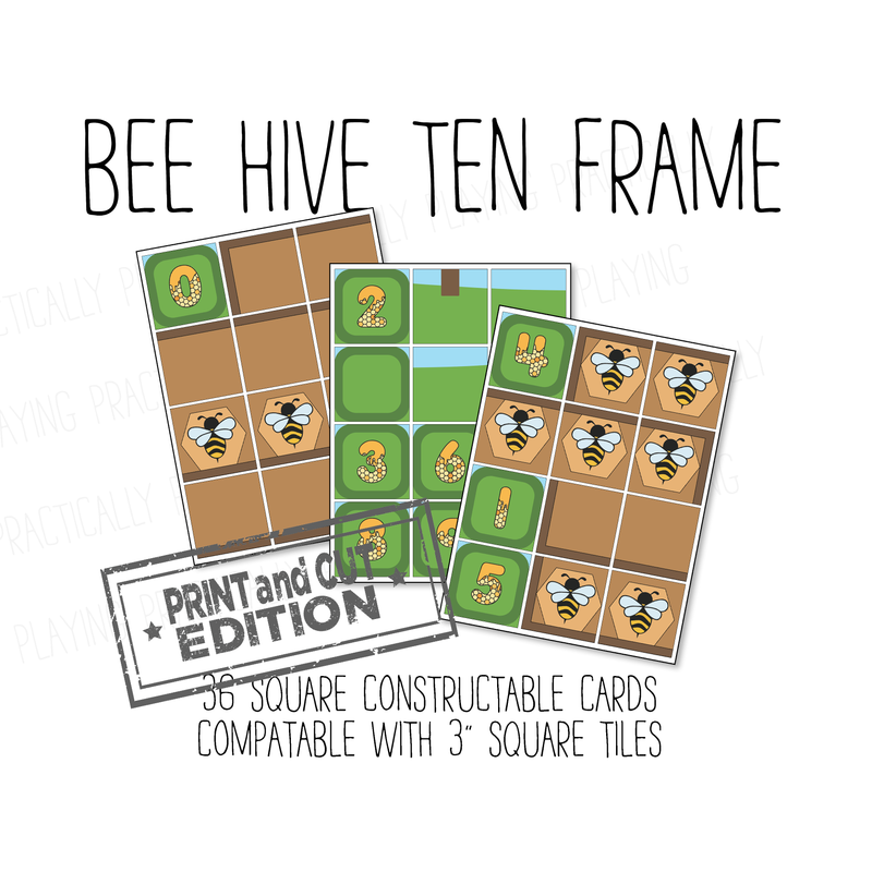 Bee Hive Ten Frame Constructable- Cricut Print and Cut Compatible