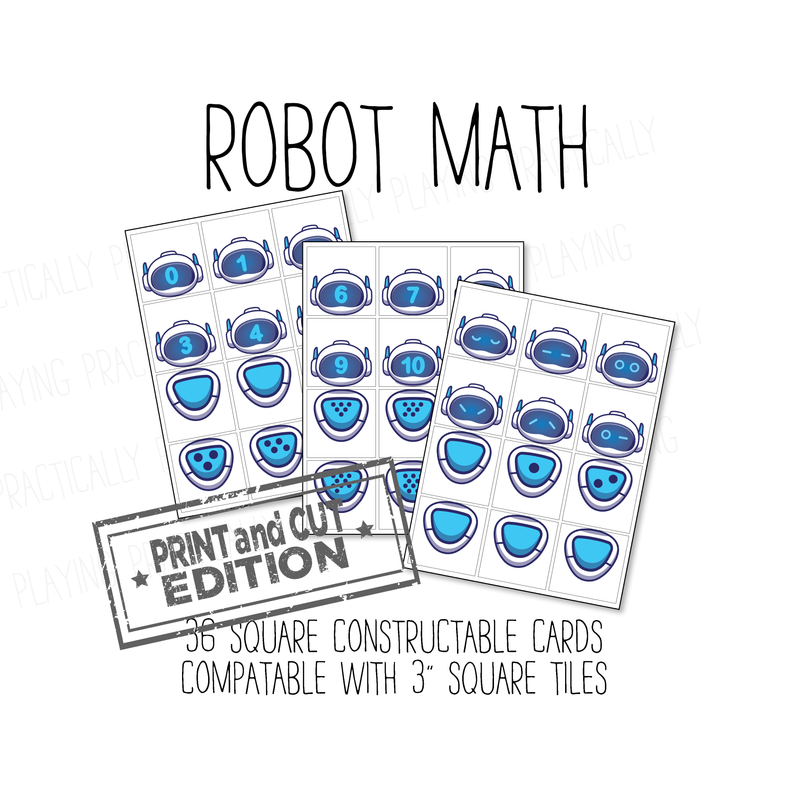 Robot Math Constructable- Cricut Print and Cut Compatible
