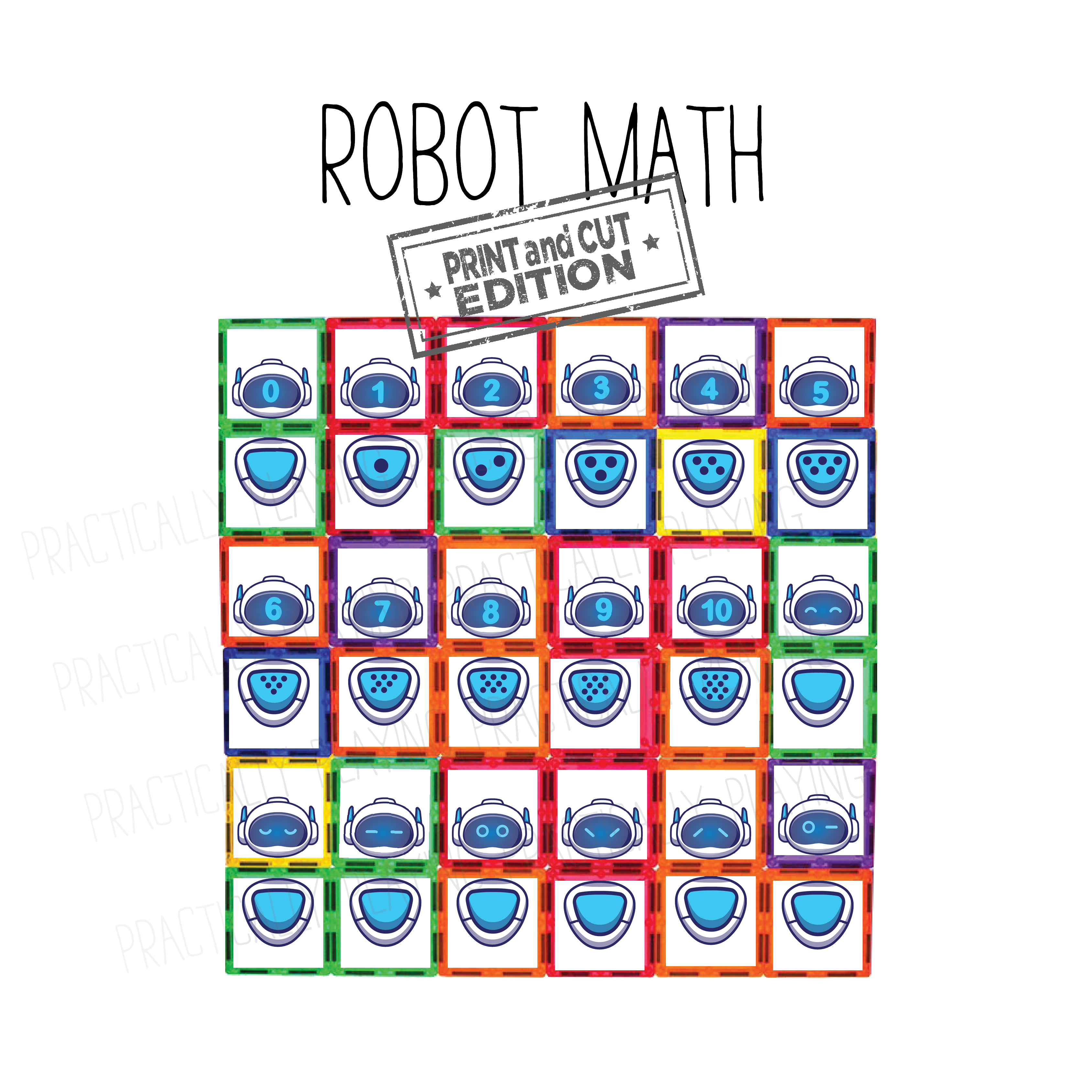 Robot Math Constructable- Cricut Print and Cut Compatible – Practically ...