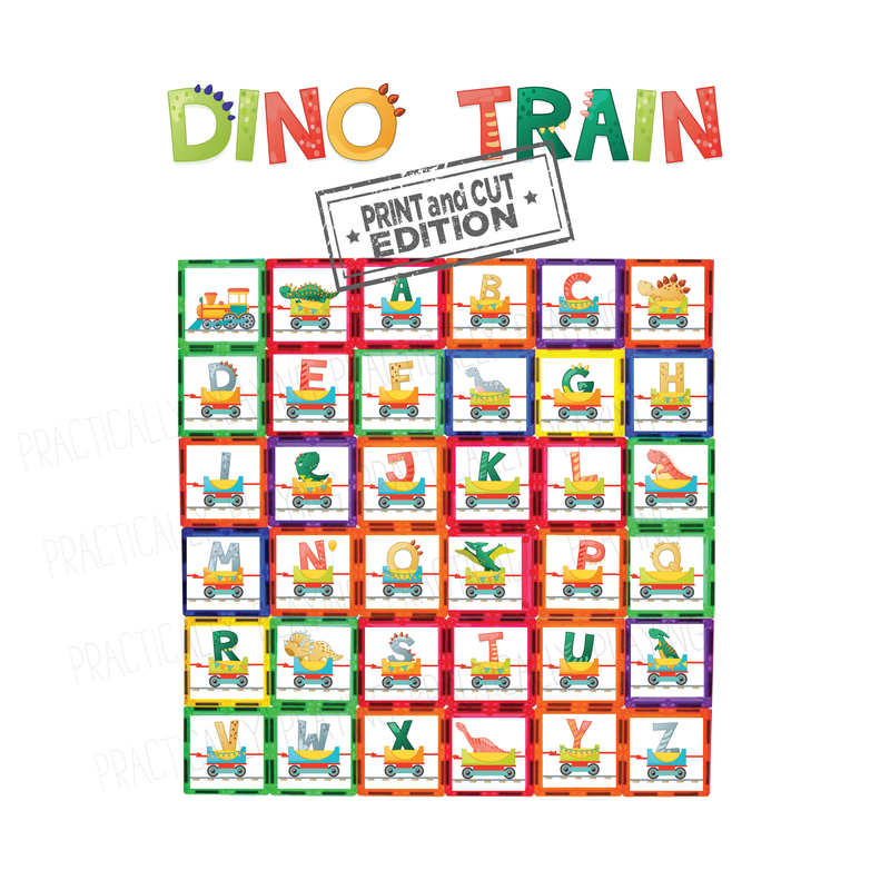 Dino Train Alphabet Constructable- Cricut Print and Cut Compatible