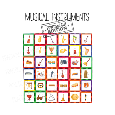 Musical Instruments Constructable- Cricut Print and Cut Compatible