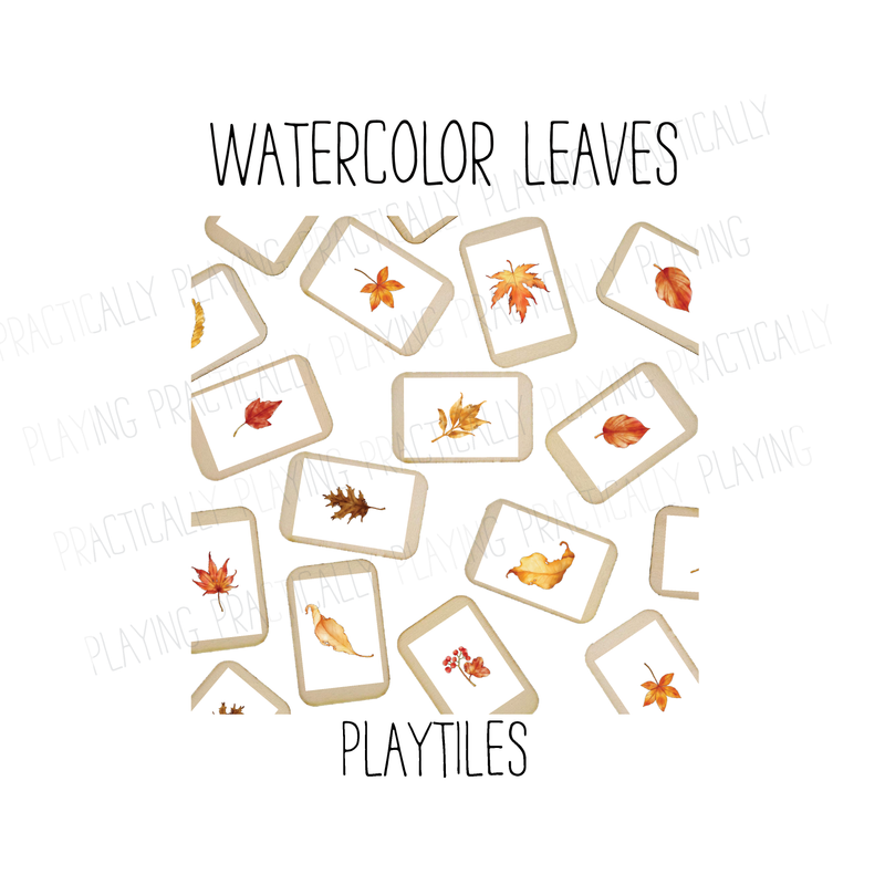 36 Autumn Watercolor Leaves PlayTile Mega Pack