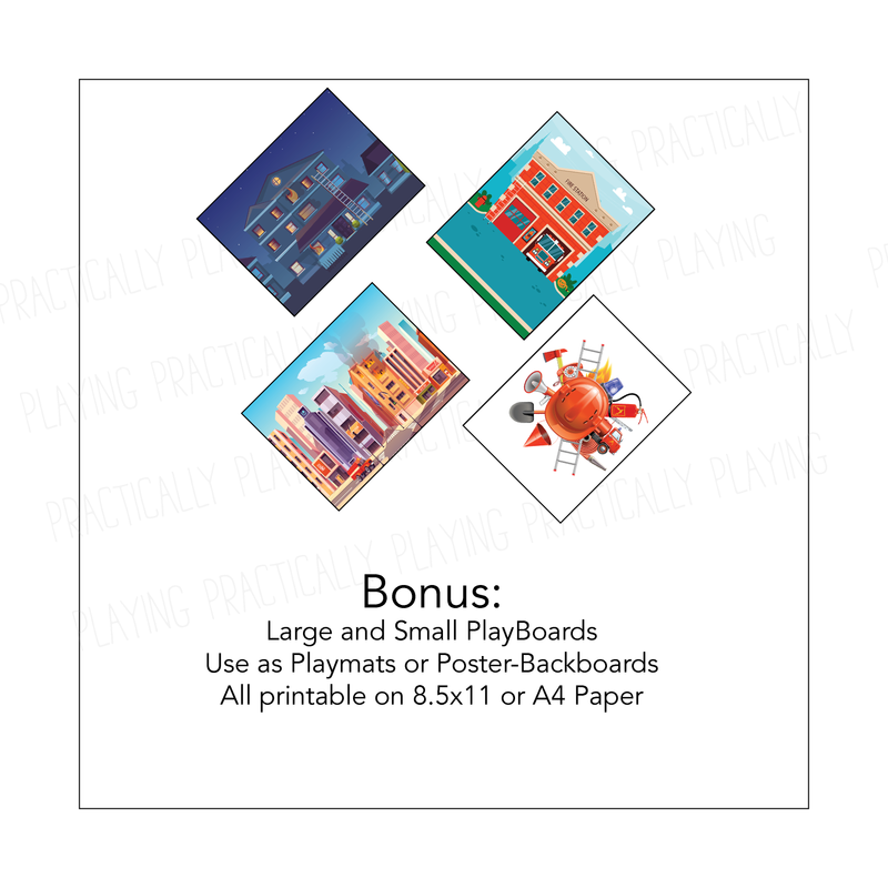 Fire Fighting Printable Inserts and PlayBoards