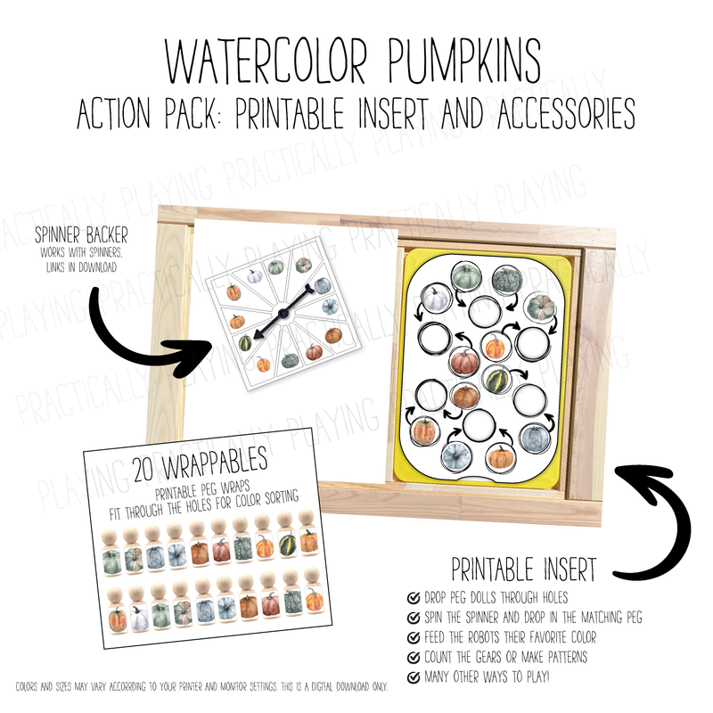 Watercolor Pumpkins 6 Hole Action Pack