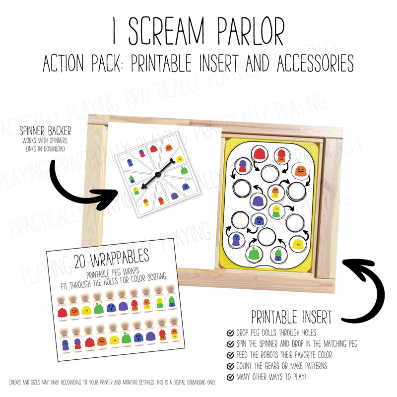 I Scream Parlor 6 Hole Sorting Action Pack