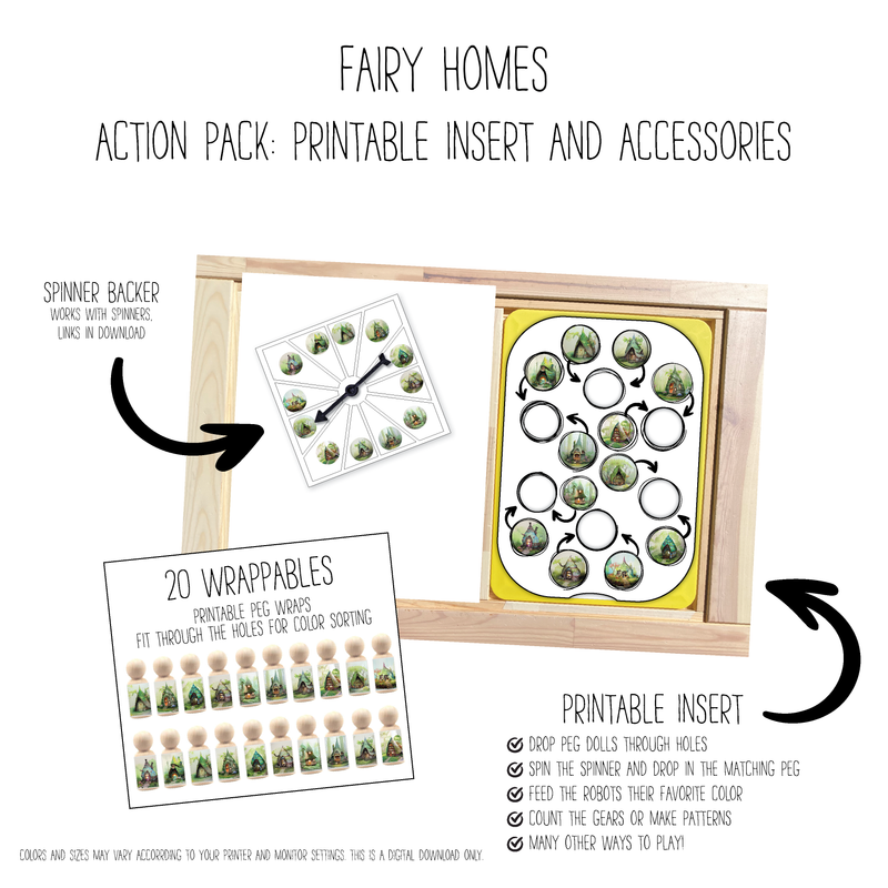 Fairy Homes 6 Hole Sorting Action Pack
